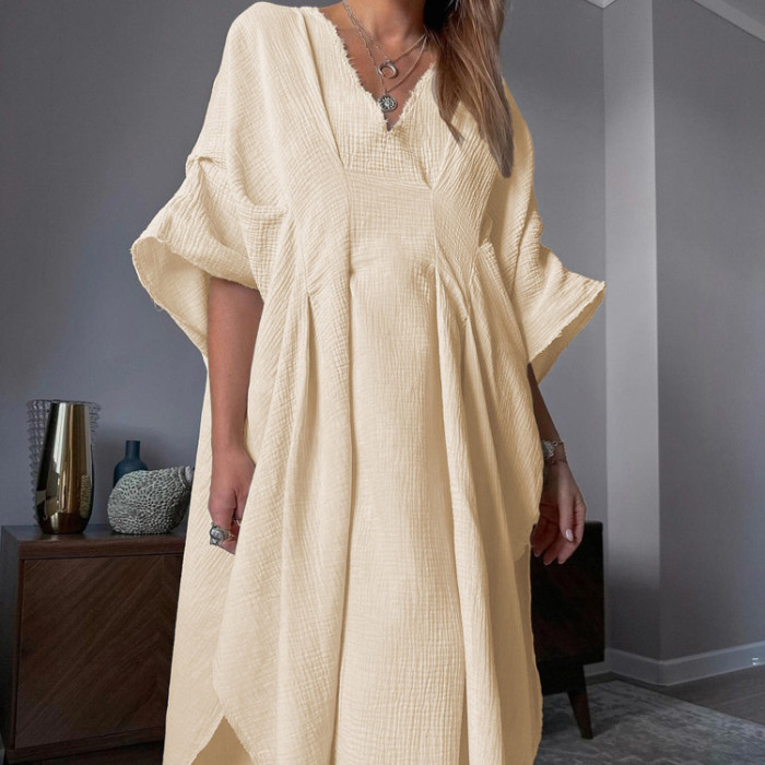 Stylish V-Neck Loose Breathable Dress