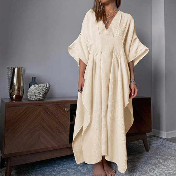 Stylish V-Neck Loose Breathable Dress