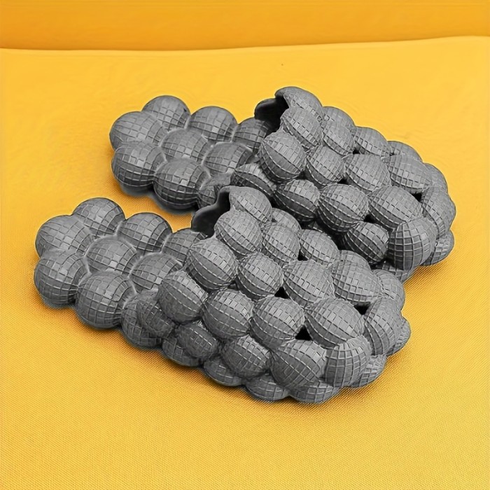 Womens Solid Hue Pillow-Soft Bubble Slides - Ultra Cushioned Comfort for Effortless Luxury