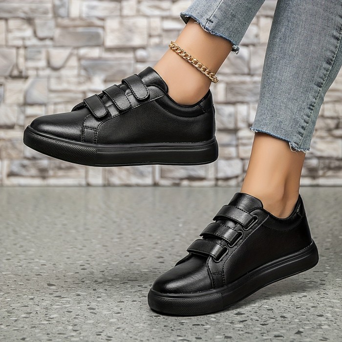 Women's Minimalist Solid Color Low-Top Sneakers - Casual Lace-Up Flats with EVA Sole, Lightweight & Versatile for All Seasons, Leisure Style