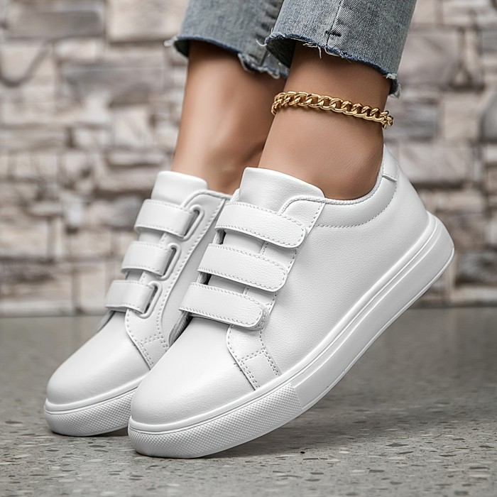 Women's Minimalist Solid Color Low-Top Sneakers - Casual Lace-Up Flats with EVA Sole, Lightweight & Versatile for All Seasons, Leisure Style