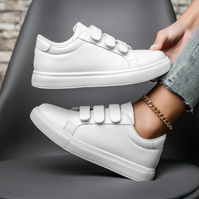 Women's Minimalist Solid Color Low-Top Sneakers - Casual Lace-Up Flats with EVA Sole, Lightweight & Versatile for All Seasons, Leisure Style