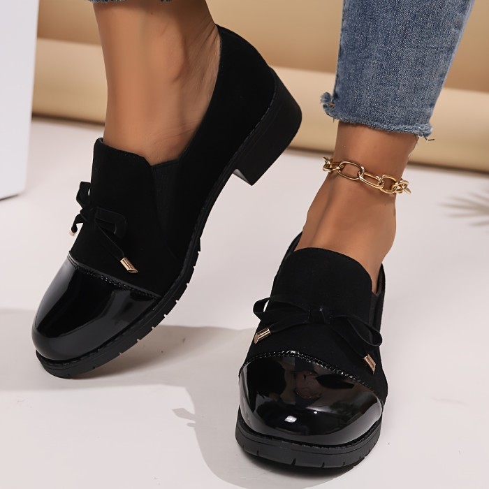 Thick-soled high-heeled Women's flat shoes Women's casual shoes home shoes loafers Women's nurse shoes bow high-heeled shoes Women's flat shoes elastic velvet breathable single shoes