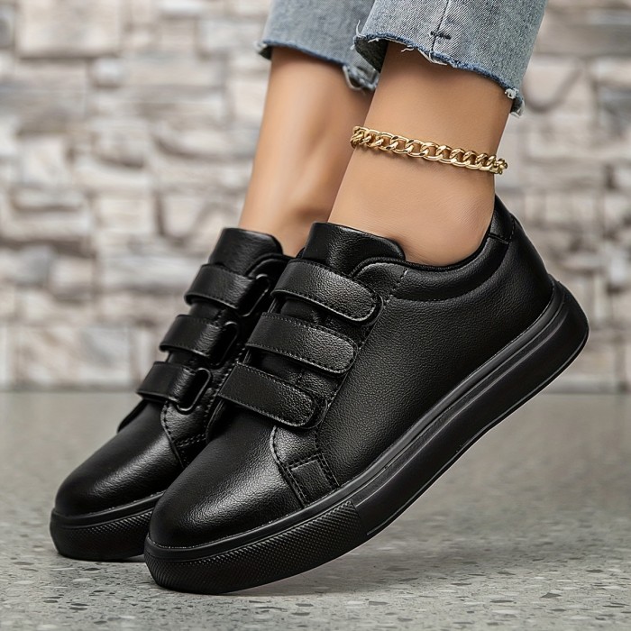 Women's Minimalist Solid Color Low-Top Sneakers - Casual Lace-Up Flats with EVA Sole, Lightweight & Versatile for All Seasons, Leisure Style