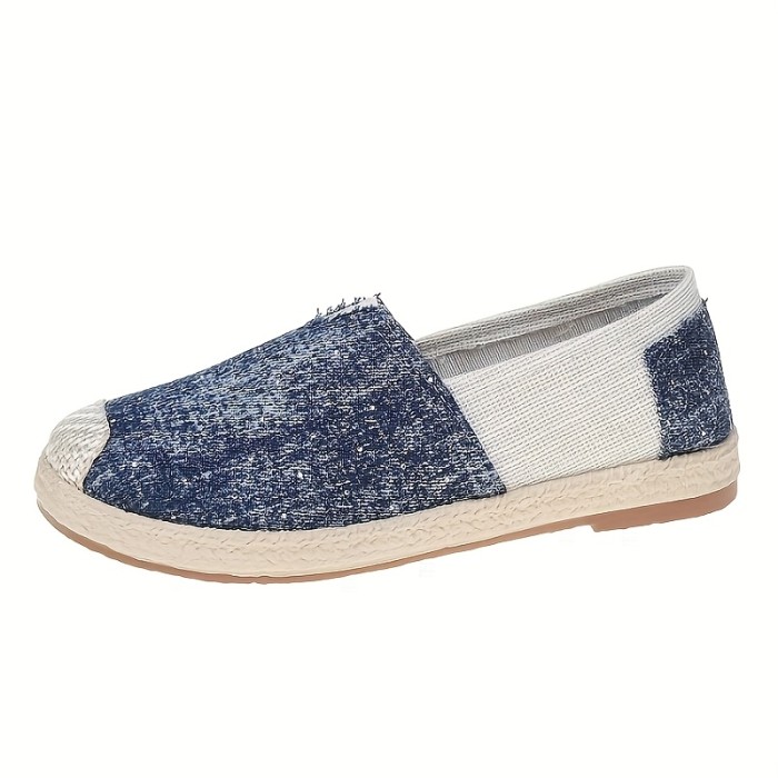 Women'S Fashion Casual Canvas Shoes, Solid Color, Round Toe, Fabric Upper\u002FInner, Rubber Sole, Non-Washable - Spring Season Essential