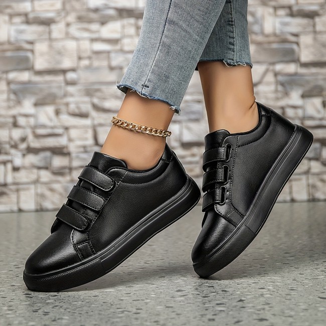Women's Minimalist Solid Color Low-Top Sneakers - Casual Lace-Up Flats with EVA Sole, Lightweight & Versatile for All Seasons, Leisure Style