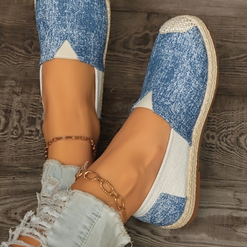 Women'S Fashion Casual Canvas Shoes, Solid Color, Round Toe, Fabric Upper\u002FInner, Rubber Sole, Non-Washable - Spring Season Essential