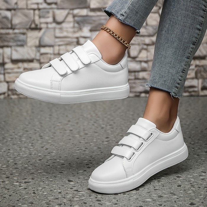 Women's Minimalist Solid Color Low-Top Sneakers - Casual Lace-Up Flats with EVA Sole, Lightweight & Versatile for All Seasons, Leisure Style