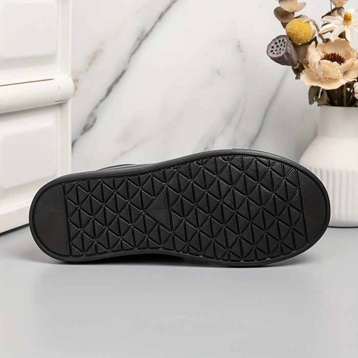 Women's Minimalist Solid Color Low-Top Sneakers - Casual Lace-Up Flats with EVA Sole, Lightweight & Versatile for All Seasons, Leisure Style