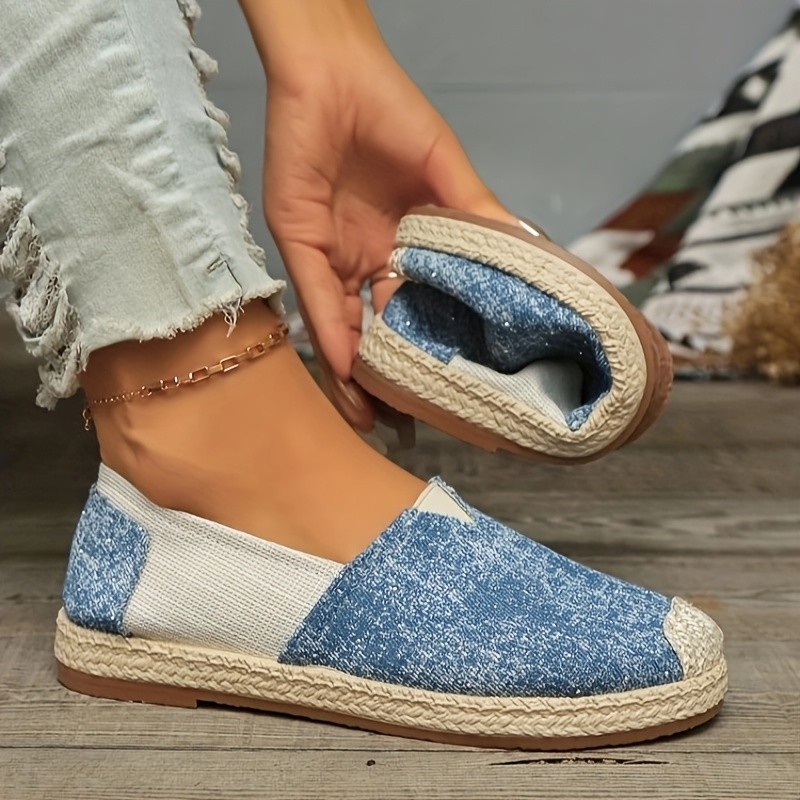 Women'S Fashion Casual Canvas Shoes, Solid Color, Round Toe, Fabric Upper\u002FInner, Rubber Sole, Non-Washable - Spring Season Essential