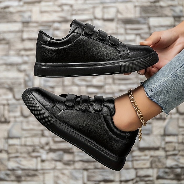 Women's Minimalist Solid Color Low-Top Sneakers - Casual Lace-Up Flats with EVA Sole, Lightweight & Versatile for All Seasons, Leisure Style