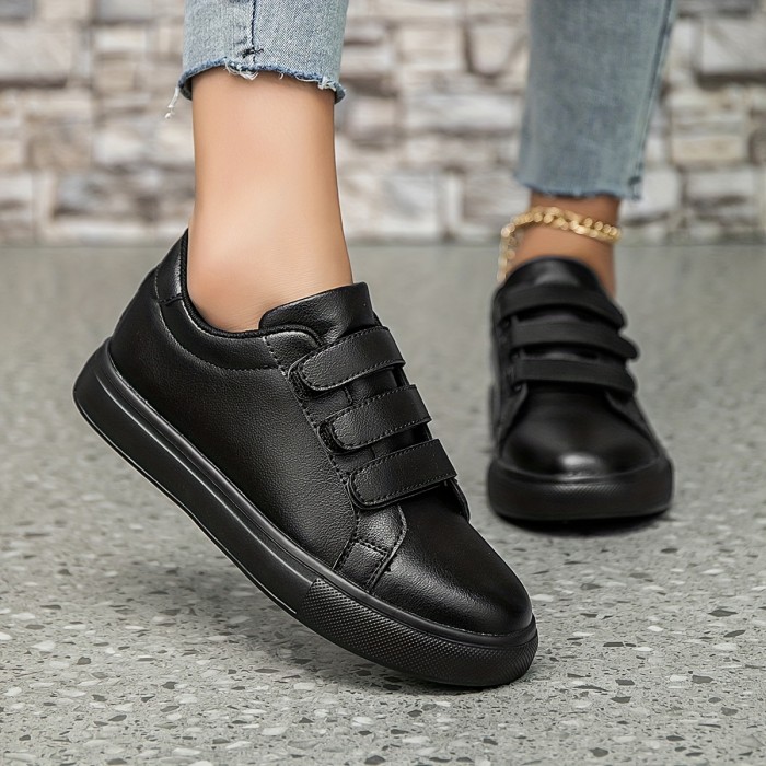 Women's Minimalist Solid Color Low-Top Sneakers - Casual Lace-Up Flats with EVA Sole, Lightweight & Versatile for All Seasons, Leisure Style