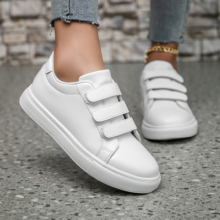 Women's Minimalist Solid Color Low-Top Sneakers - Casual Lace-Up Flats with EVA Sole, Lightweight & Versatile for All Seasons, Leisure Style