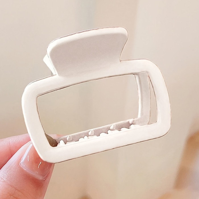 4-Piece Set Elegant Matte Square Hair Claws for Women and Girls - Multifunctional Fashion Shark Clips, Suitable for Ponytails and Updos, Made of Durable Plastic, Medium Size