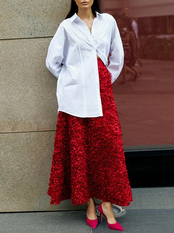White tube top waist sexy three-dimensional flower A-line skirt short skirt homecoming dress R4553 main image 0