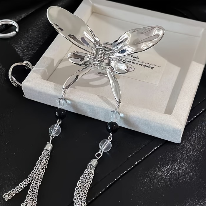Vintage Style Butterfly Tassel Hair Clip - Small Metal Fashion Accessory, Perfect for Women's Birthday, New Year, Valentine's Day Gift, Suitable for Daily & Party Styling, Delicate, Jewelry