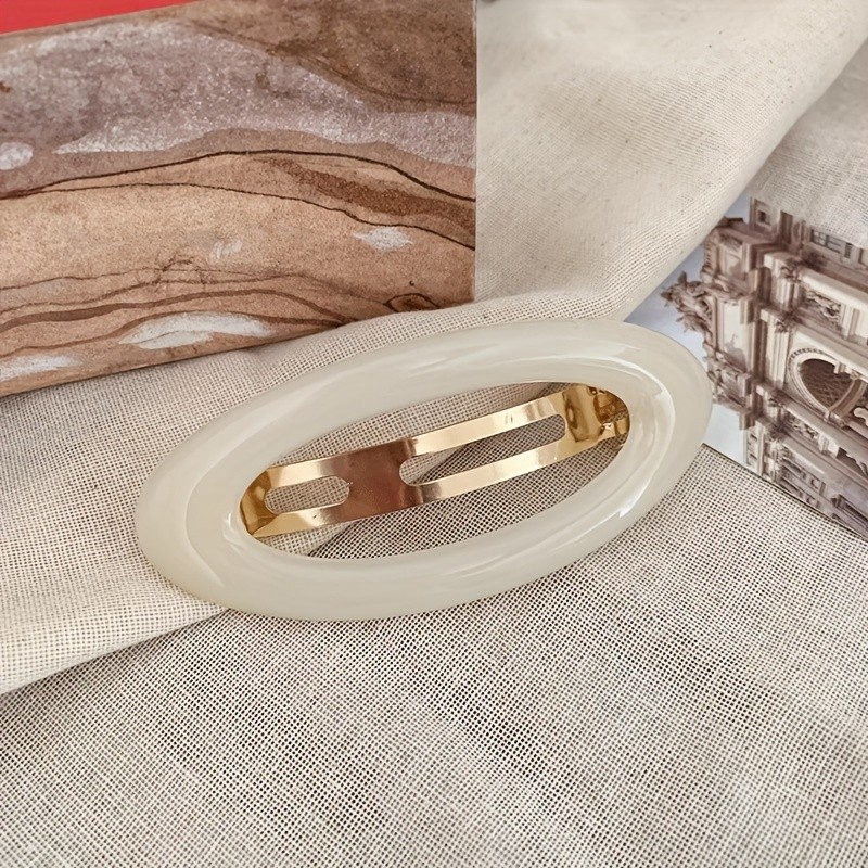 1pc Elegant Oval Jelly Hair Clip Accessories for Women'S Daily Wear Christmas, New Year, Valentine'S Day Gift Jewellery - Multi-functional Spring Hair Clip Hair Accessories