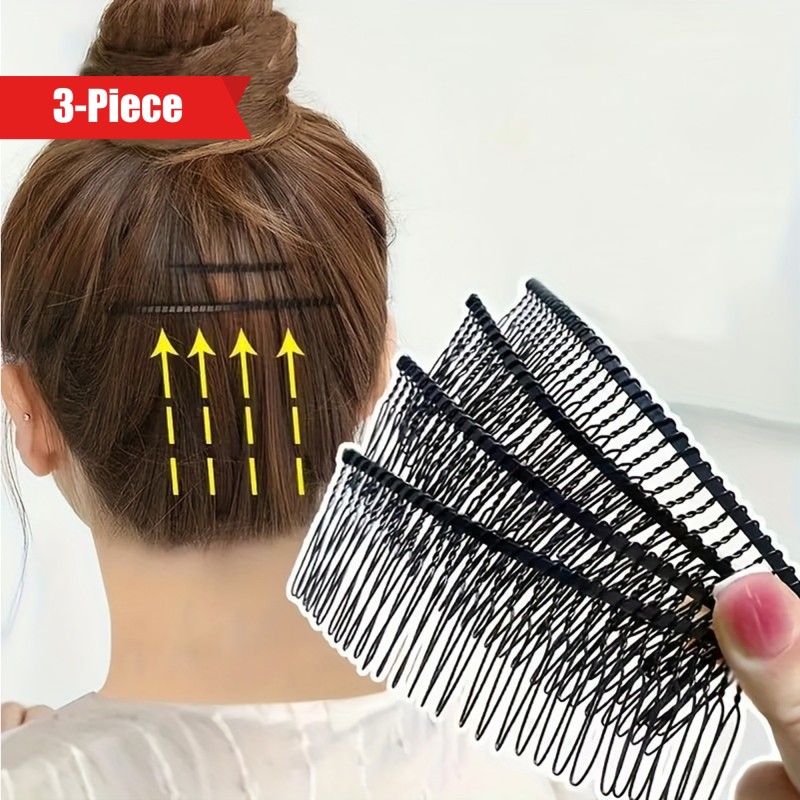 Minimalist Alloy Hair Clips Set, 3-Piece Solid Color Wave Hair Holder Grips, Hair Styling Tools for Taming Flyaways, Non-Slip Oblong Shape for Teens and Adults – Hair Accessory for Organizing Fringe and Updos