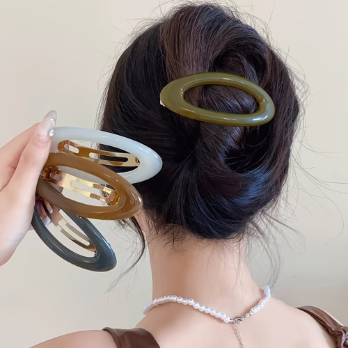 1pc Elegant Oval Jelly Hair Clip Accessories for Women'S Daily Wear Christmas, New Year, Valentine'S Day Gift Jewellery - Multi-functional Spring Hair Clip Hair Accessories