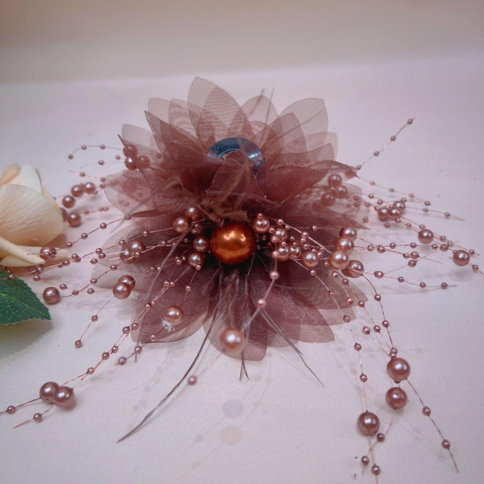Elegant Peony Flower & Bead Tassel Hair Clip - Versatile Styling Accessory for Women, Perfect for Everyday Use
