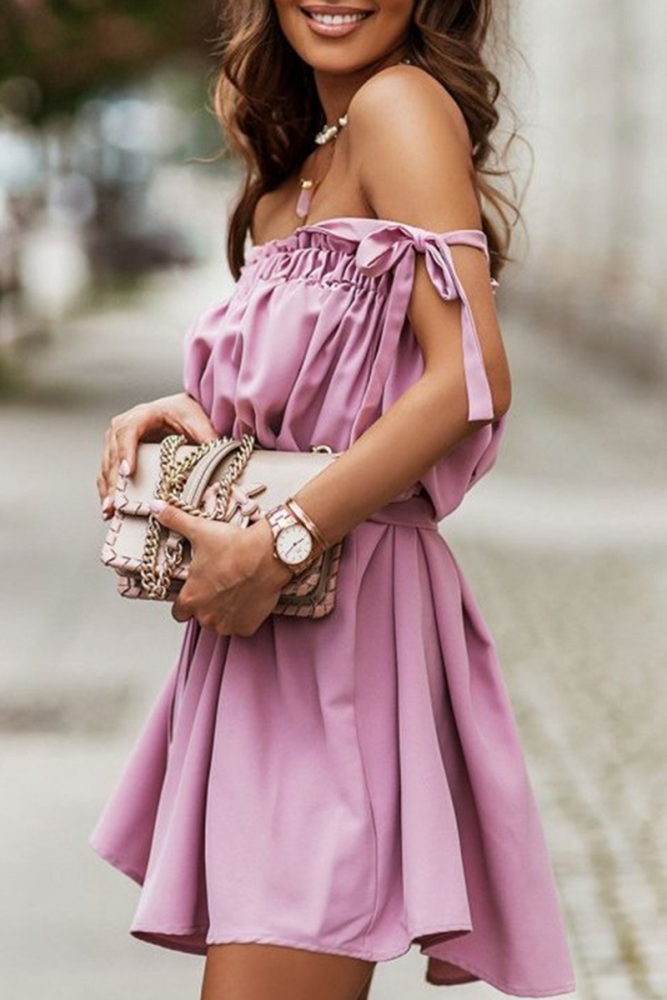 Fashion Solid Bandage Spaghetti Strap Straight Dresses(4 Colors)