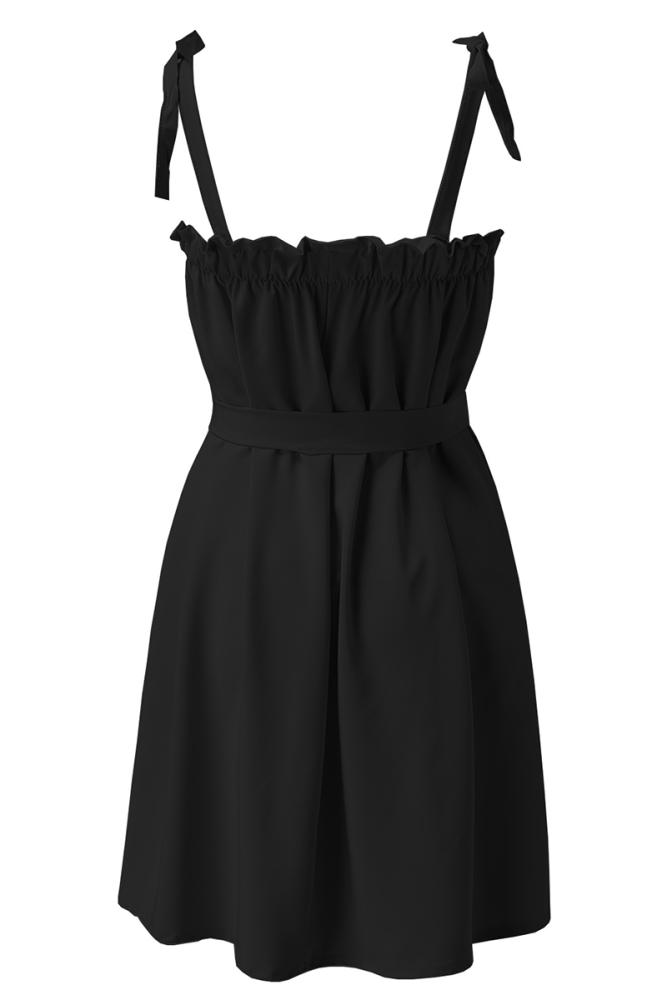 Fashion Solid Bandage Spaghetti Strap Straight Dresses(4 Colors)