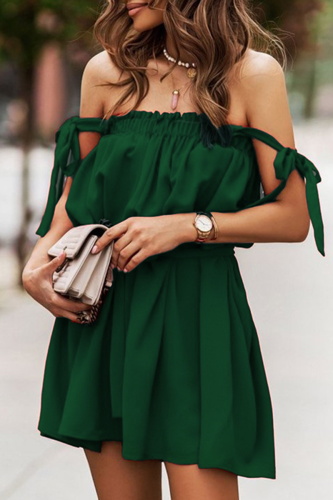 Fashion Solid Bandage Spaghetti Strap Straight Dresses(4 Colors)