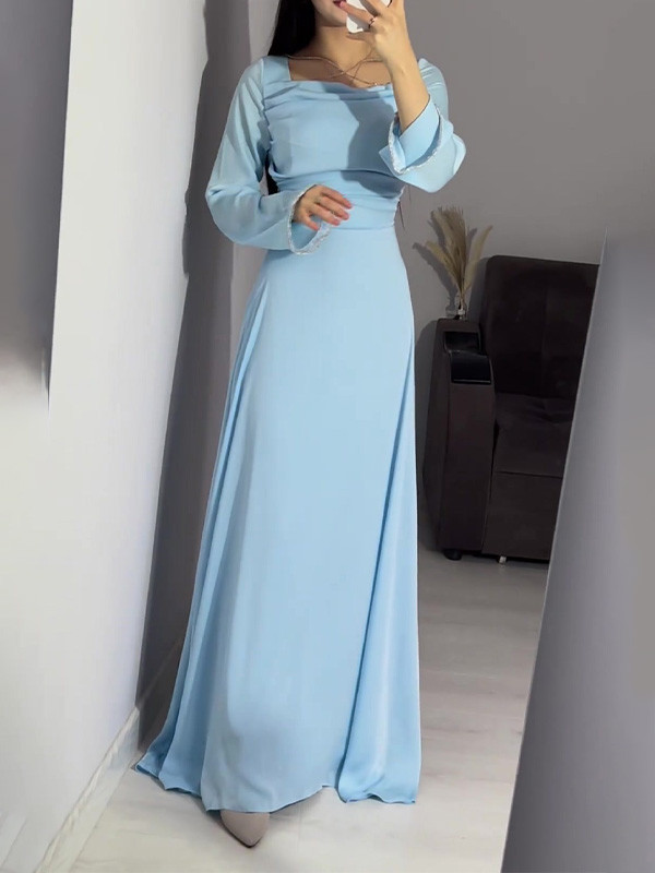Stylish Eegant Square Neck Slim-fit Dress