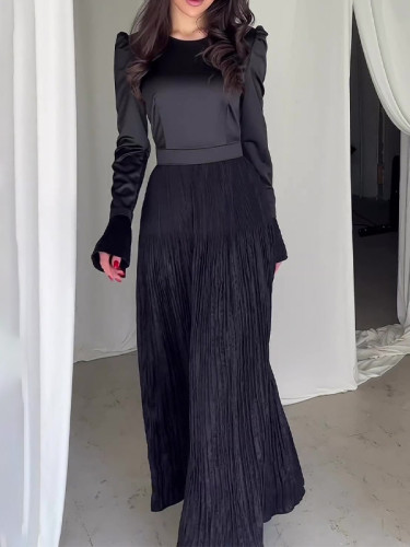 Stylish Elegant Pleated Swing Dress