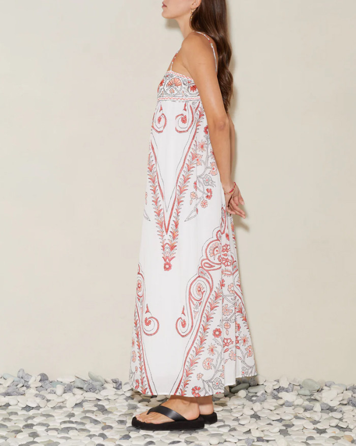 Bohemian Print Sling Dress