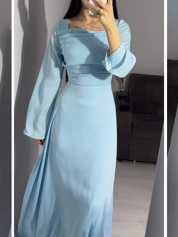 Stylish Eegant Square Neck Slim-fit Dress