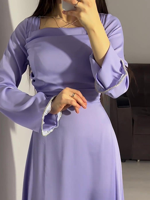 Stylish Eegant Square Neck Slim-fit Dress