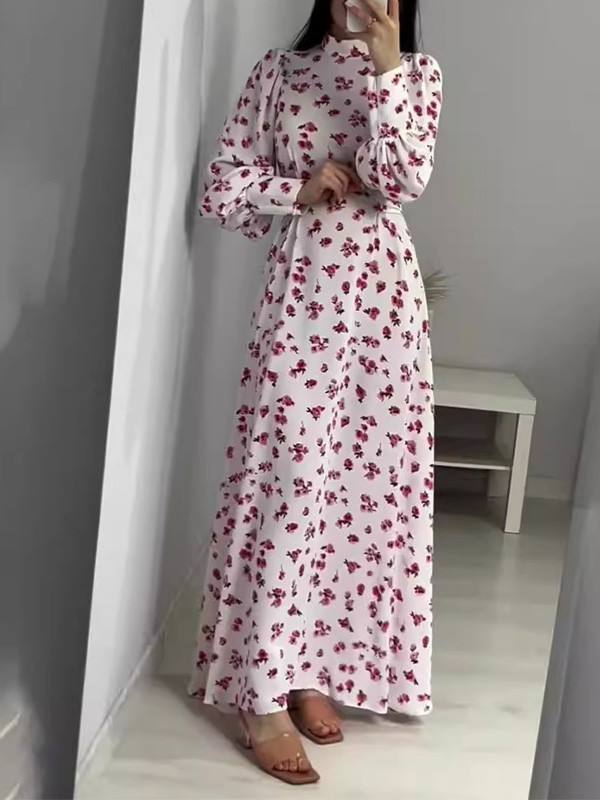 Gentle Style Lace-up Waist Dress