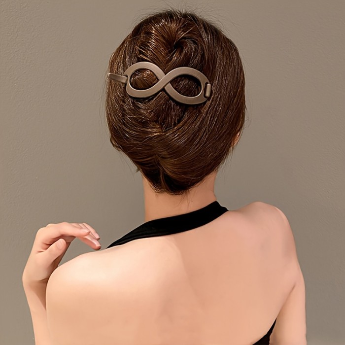 4pcs\u002F3pcs 8-character frosted hairpin headwear for Women's temperament, back-of-the-head bun hair clip, fashionable one-word hair clip, simple bun hair clip, twist hair accessory
