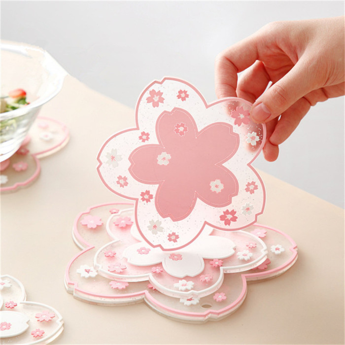 Sakura Coaster, Placemat, PVC Insulation Mat, Pot Holder, Coaster, Table Heat-proof Bowl Mat, Dish Mat