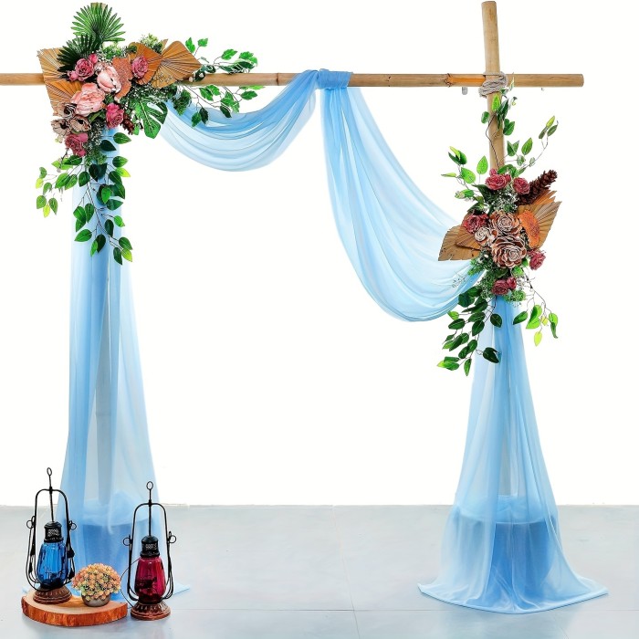 1pc Lustrous Tulle Wedding Arch Curtain - Elegant Pure White Backdrop for House Wood Arches - Romantic Ceremony & Party Ceiling & Outdoor Decor