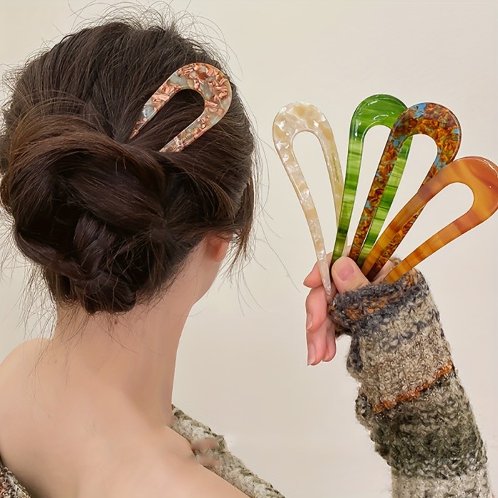 U-Shaped Hairpin - Simple yet Elegant Hair Accessories for Girls Styling and Holding Hair - Perfect Gift Idea for Birthdays, Holidays, or Any Special Occasion