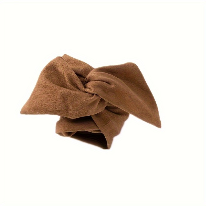 Single Piece Elegant Fabric Hair Tie - Minimalist Solid Color Daily Headband with Tail for Women, Fashion Accessory
