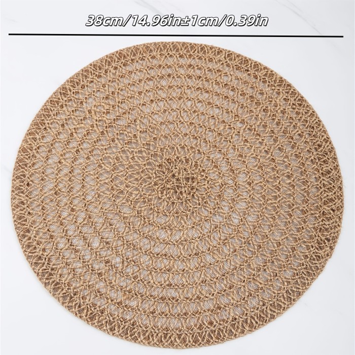 4pcs Set of Non-Slip Round Woven Coasters - Boho Chic Braided Jute Placemats for Dining Table, Perfect for Parties, Restaurants, and Farmhouse Gatherings, Coasters for Table