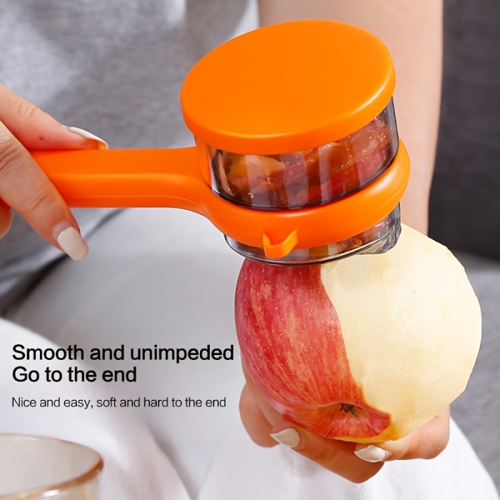 1pc Food-Safe Multi-Functional Fruit & Vegetable Peeler with Serrated Blade and Storage Box - PET Material, Perfect for Kitchen & Dorm Use