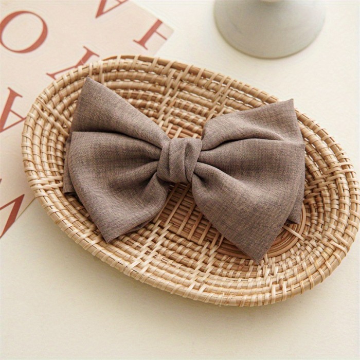 1pc Fabric Bowknot Hair Clip Simple Style Solid Color Hair Clip Non-slip Duck Billed Clip Hair Accessories