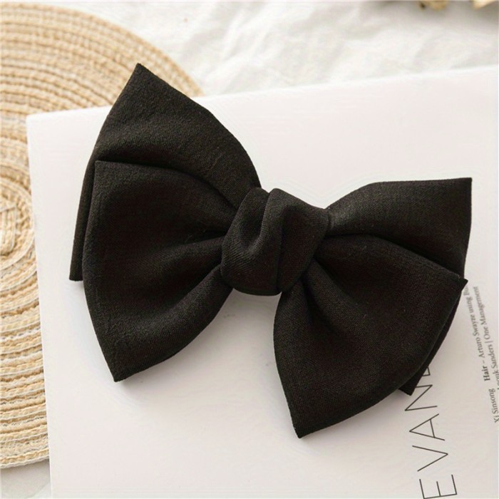 1pc Fabric Bowknot Hair Clip Simple Style Solid Color Hair Clip Non-slip Duck Billed Clip Hair Accessories