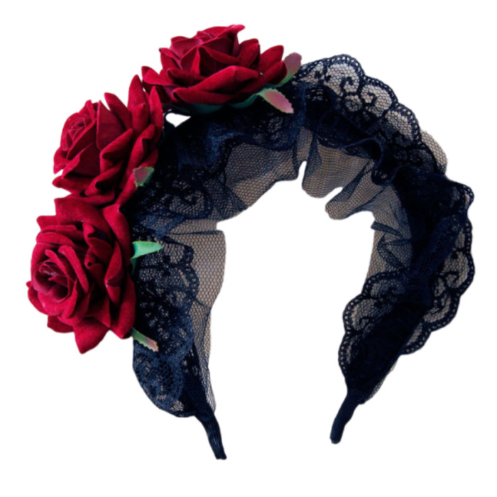 Women Gothic Headbands Retro Flowers Lace Elastic Hair Bands Stretch Hair Hoops for Hair Styling Tool Accessories