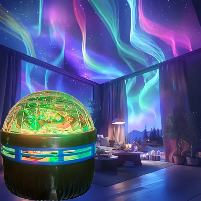 RGB Remote Control Aurora LED Mood Projection Light, Galaxy Star Projector for Bedroom Night Light, Adult Room Decoration, Home Theater, Ceiling, Camping, Wedding, Holiday Party, and Christmas Gift