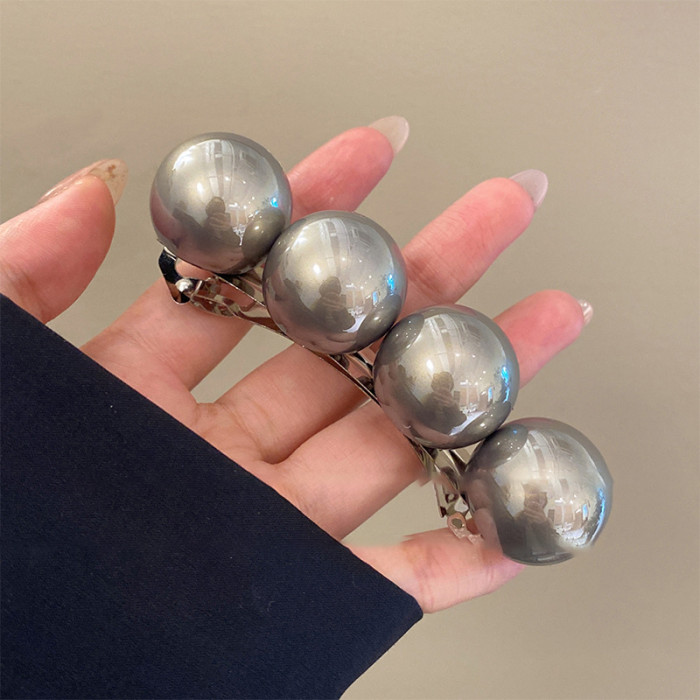 Rectangular, Flat, Round Pearl Hair Clip, New Spring Clip, Fashionable And Versatile Square Hair Accessory for Women