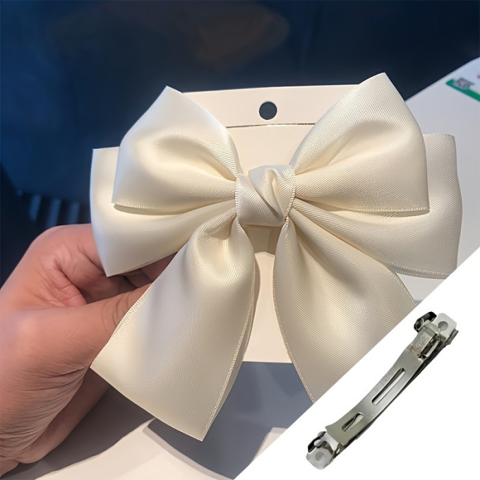 Large Bow Hair Clip, Spring Clip For Various Hairstyles, Perfect Accessory For Any Occasion, Casual Style