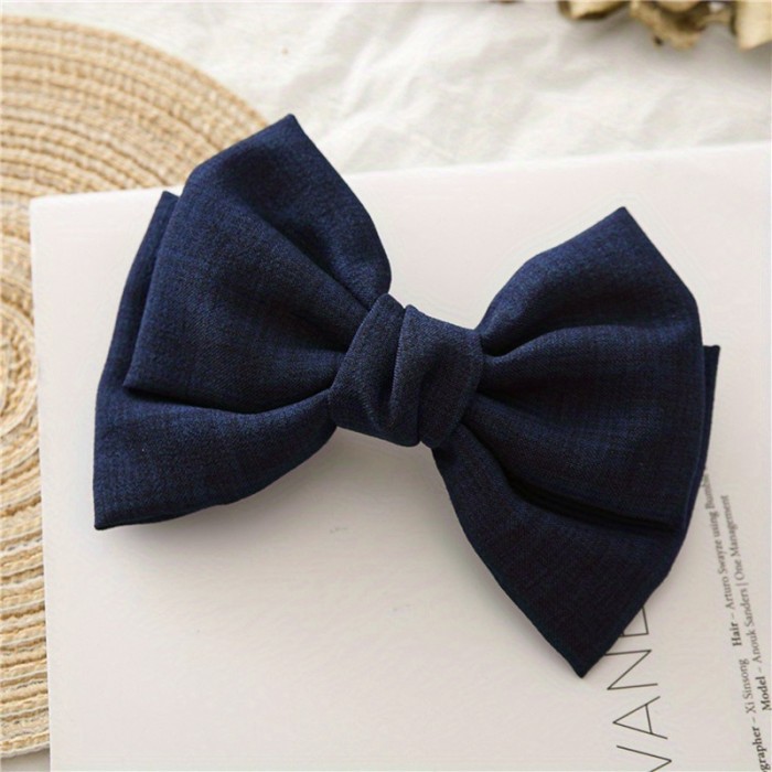 1pc Fabric Bowknot Hair Clip Simple Style Solid Color Hair Clip Non-slip Duck Billed Clip Hair Accessories