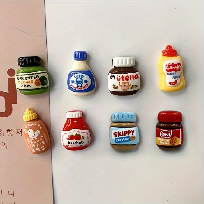 8pcs Cute Fridge Magnets Set 8pcs Cute Kawaii Cartoon Fridge Magnets Set - Versatile DIY Decor for Kitchen, Office Whiteboards & Dishwashers