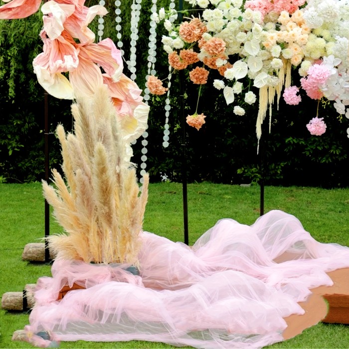 1pc, 39in * 63in, Wedding Arch Curtain Decoration, Curtain Fabric, Tulle Pink Chiffon Fabric For Wedding Ceremonies, Curtains, Swings, And Background Decoration, Birthday Party Decor, Stage, Swing, Tent, Wedding Table And Chair Decoration