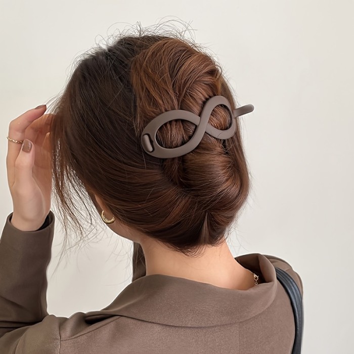 4pcs\u002F3pcs 8-character frosted hairpin headwear for Women's temperament, back-of-the-head bun hair clip, fashionable one-word hair clip, simple bun hair clip, twist hair accessory